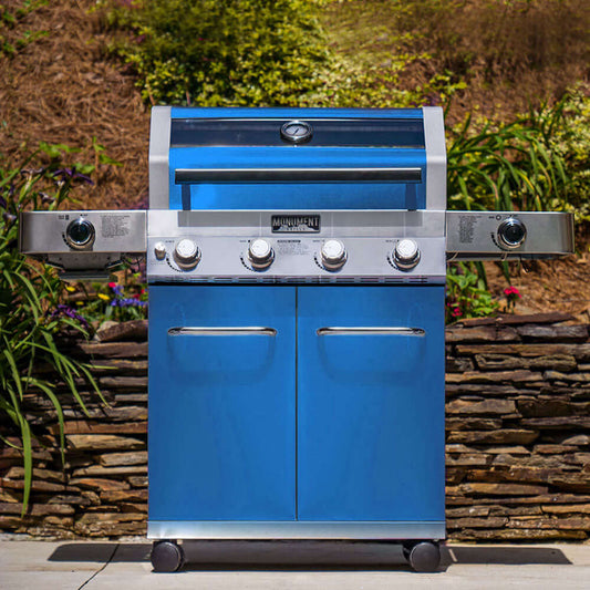 Monument Classic 4 Burner | Matte Blue Infrared Propane Gas Grill