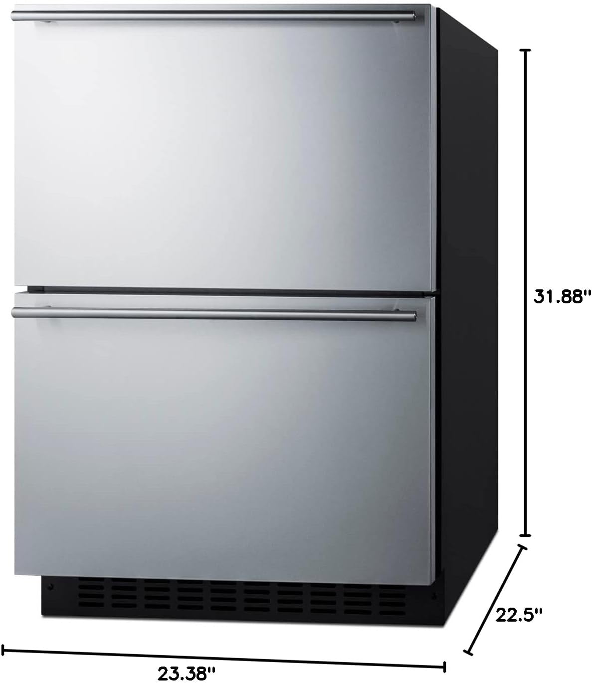 Summit Outdoor 24 Inch Wide 3.32 Cu. Ft. Refrigerator Drawers with Freezer and ADA Design - ADRD25OS