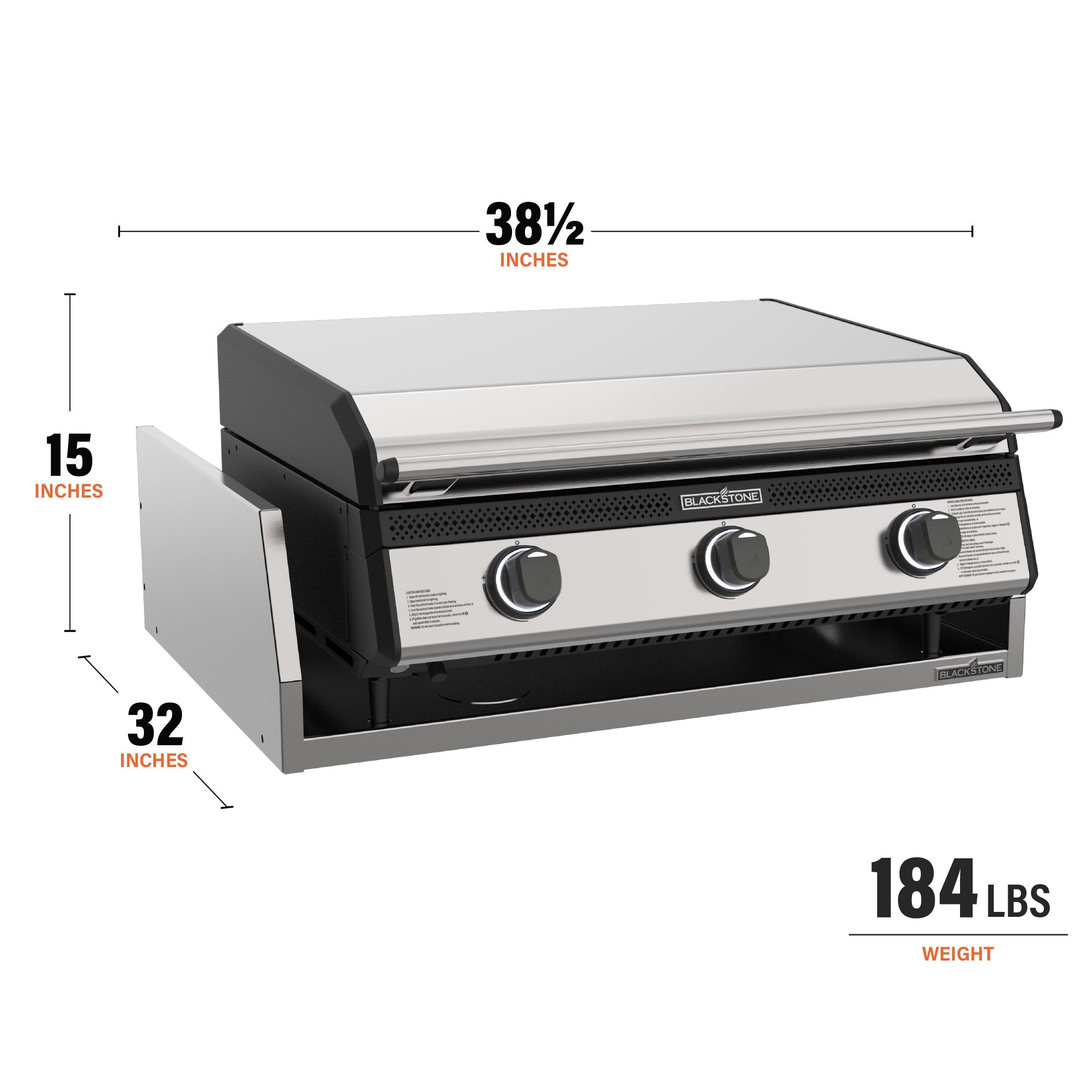 Blackstone Buuilt in 28" Griddle Dims