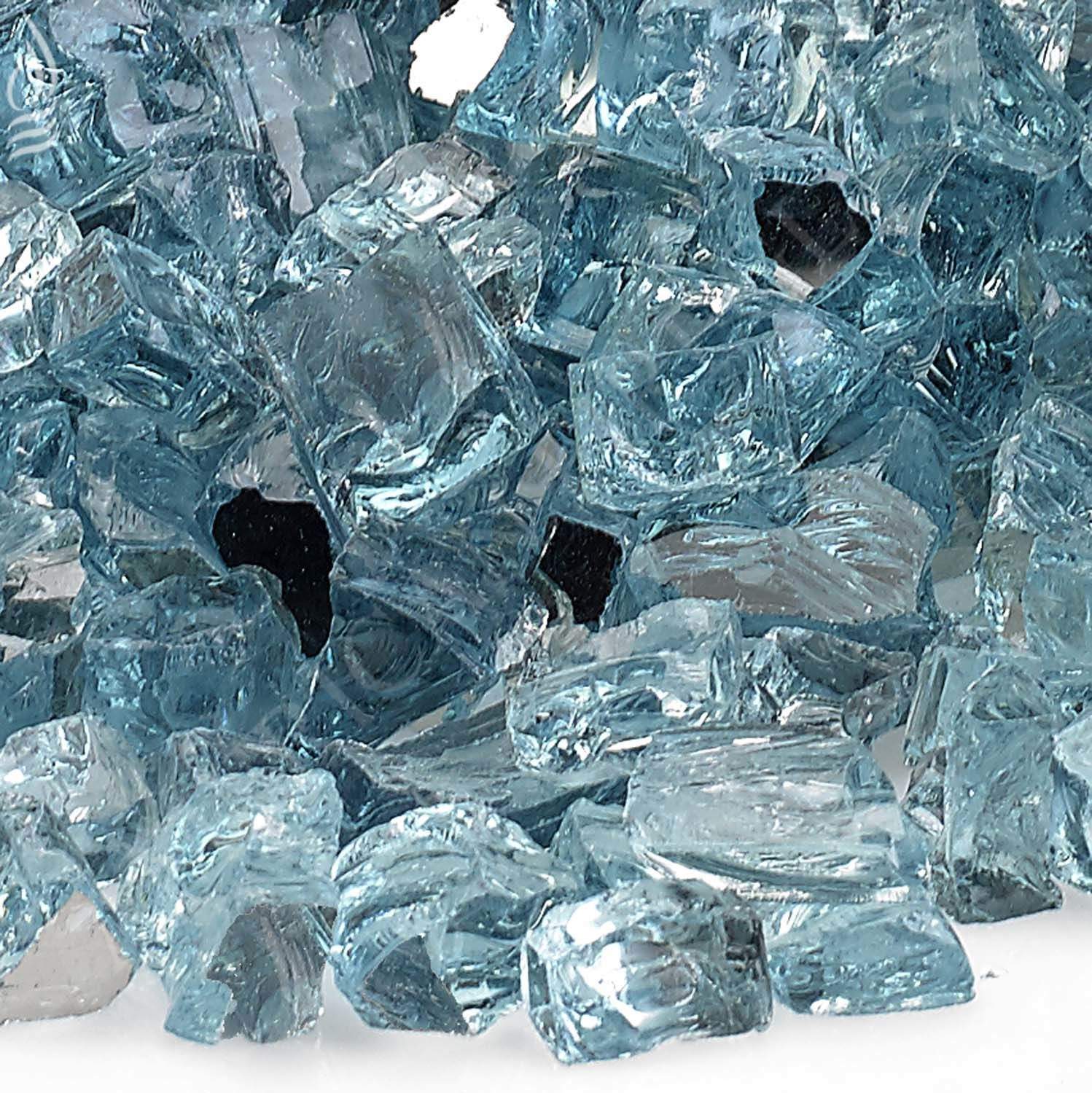American Fire Glass 1/2-Inch Classic Fire Glass, 10-Pounds, Azuria