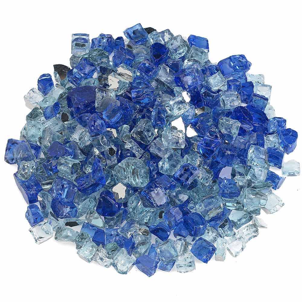 American Fire Glass 1/2-Inch Premium Fire Glass, 10-Pounds, Bora Bora Reflective