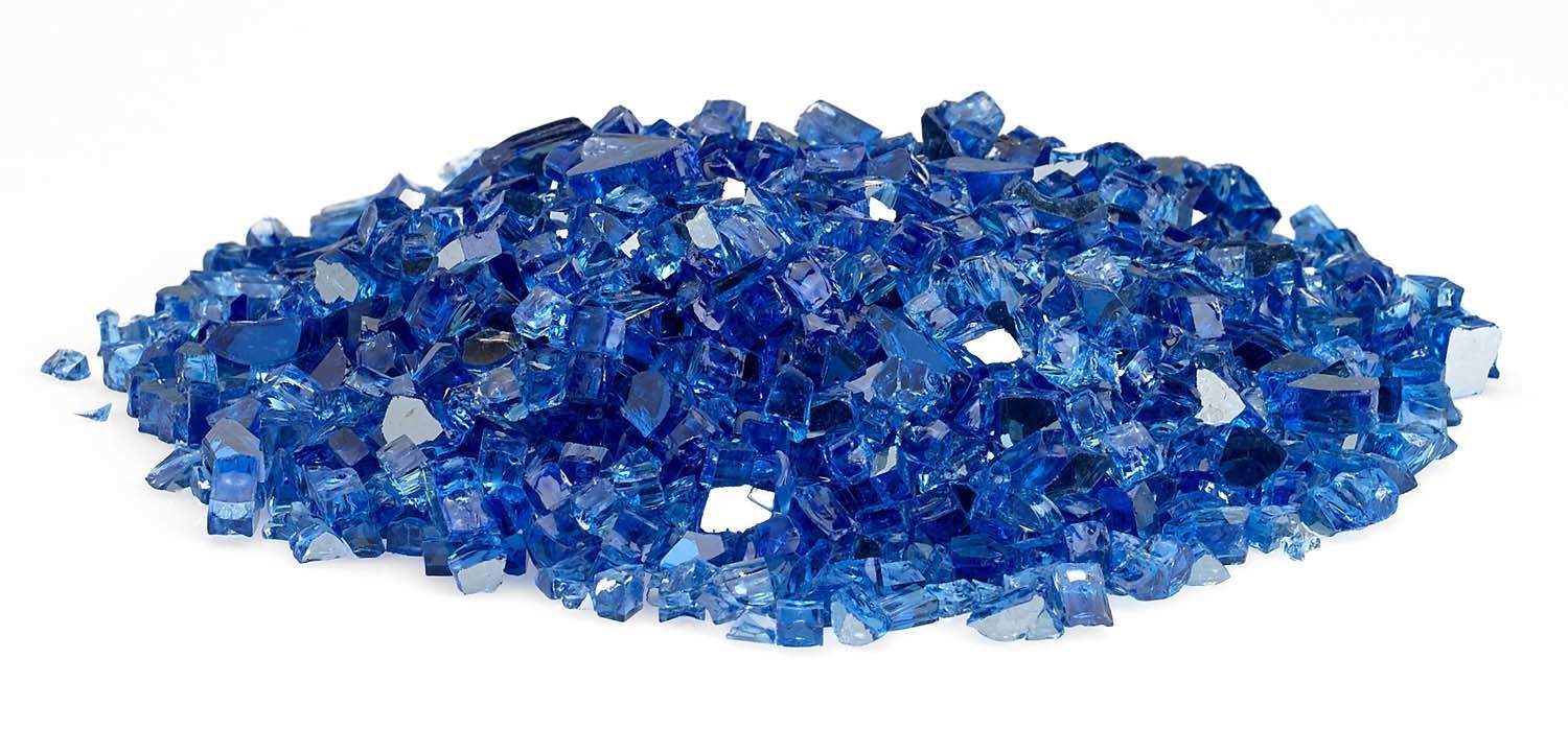 American Fire Glass 1/4-Inch Premium Fire Glass, 10-Pounds, Cobalt Blue Reflective