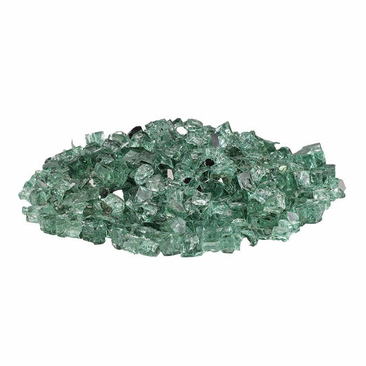 American Fire Glass 1/2-Inch Premium Fire Glass, 10-Pounds, Evergreen Reflective