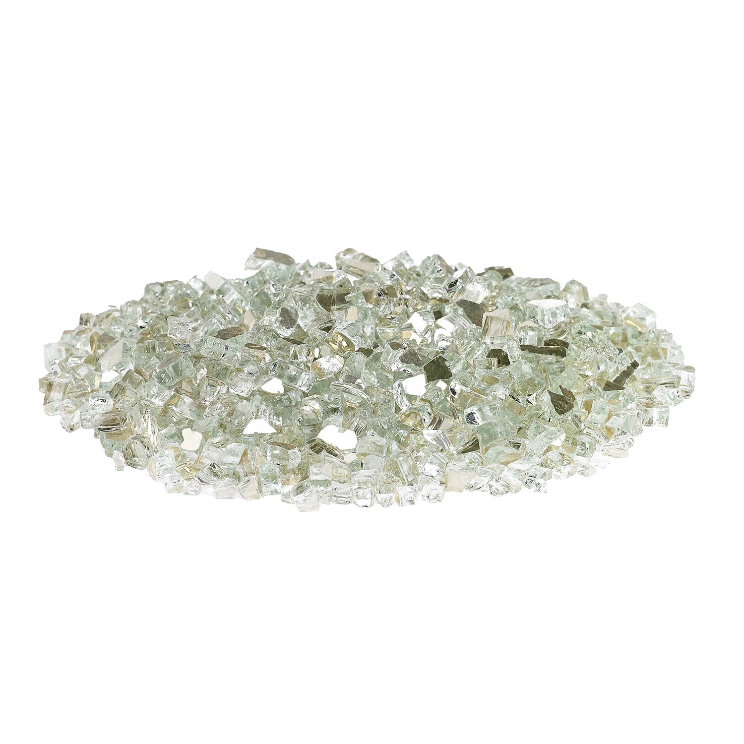 American Fire Glass 1/4-Inch Premium Fire Glass, 10-Pounds, Platinum Reflective