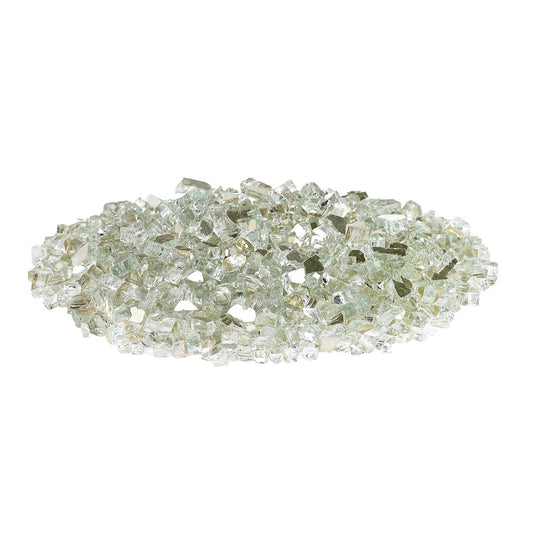 American Fire Glass 1/4-Inch Premium Fire Glass, 10-Pounds, Platinum Reflective