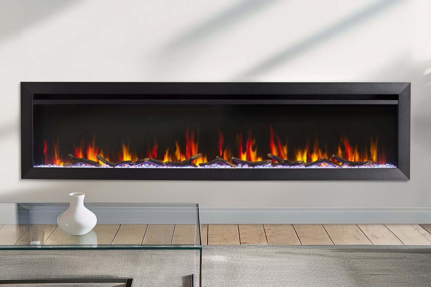 SimpliFire Allusion Slim 72'' Wall Mount / Recessed Electric Fireplace