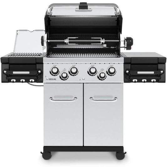 Broil King Regal S 490 PRO IR 4-Burner Freestanding Gas Grill With Rotisserie & Infrared Side Burner