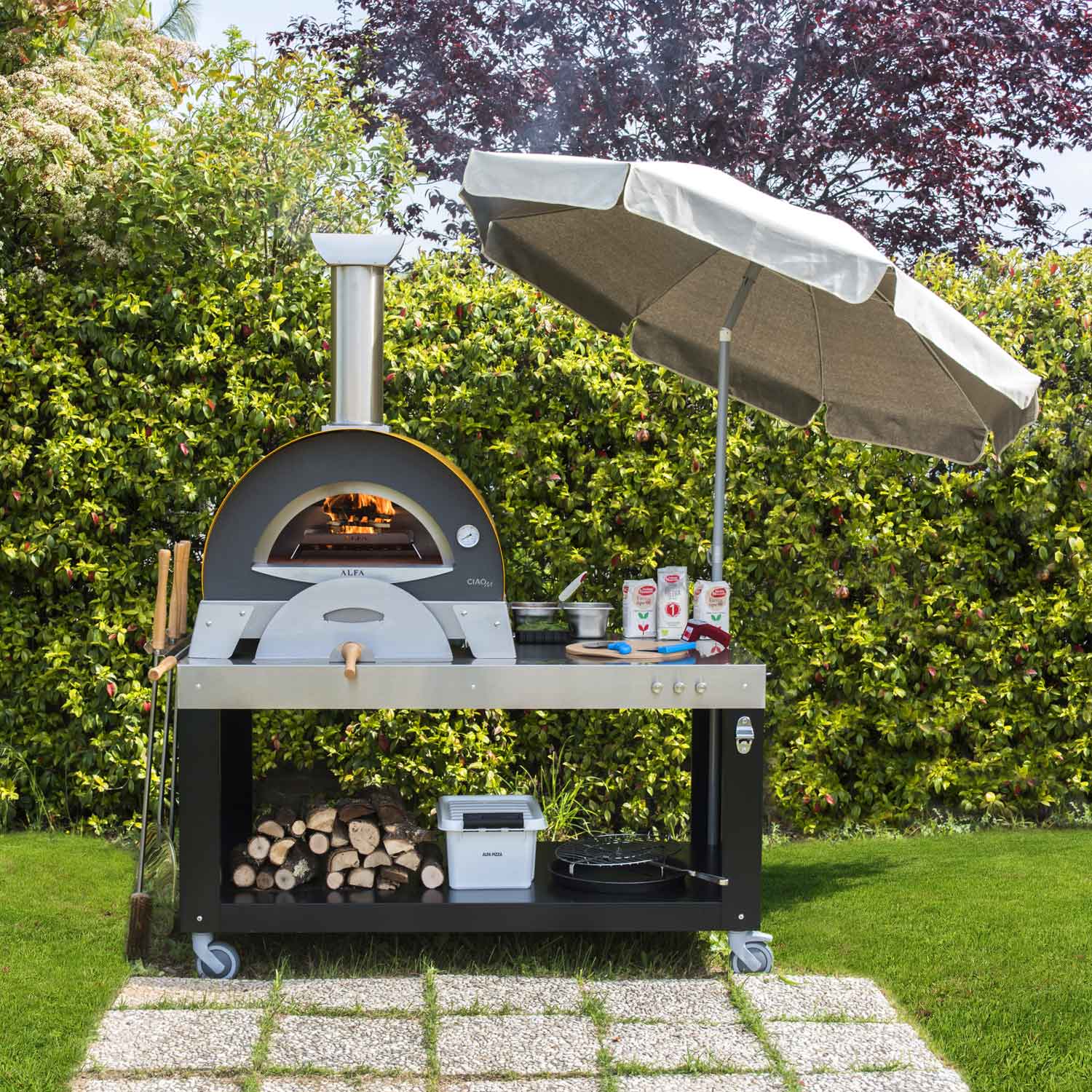 Alfa Ciao 27-Inch Countertop Wood-Fired Pizza Oven