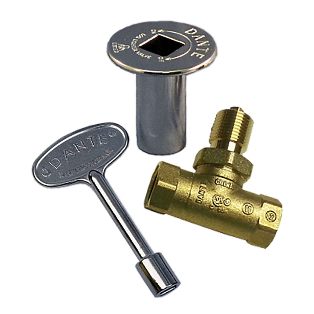 Dante 1/2-Inch Quarter Turn Straight Gas Ball Valve Kit, Chrome