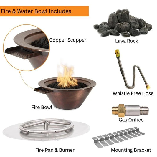 Cazo Copper Fire and Water Bowl