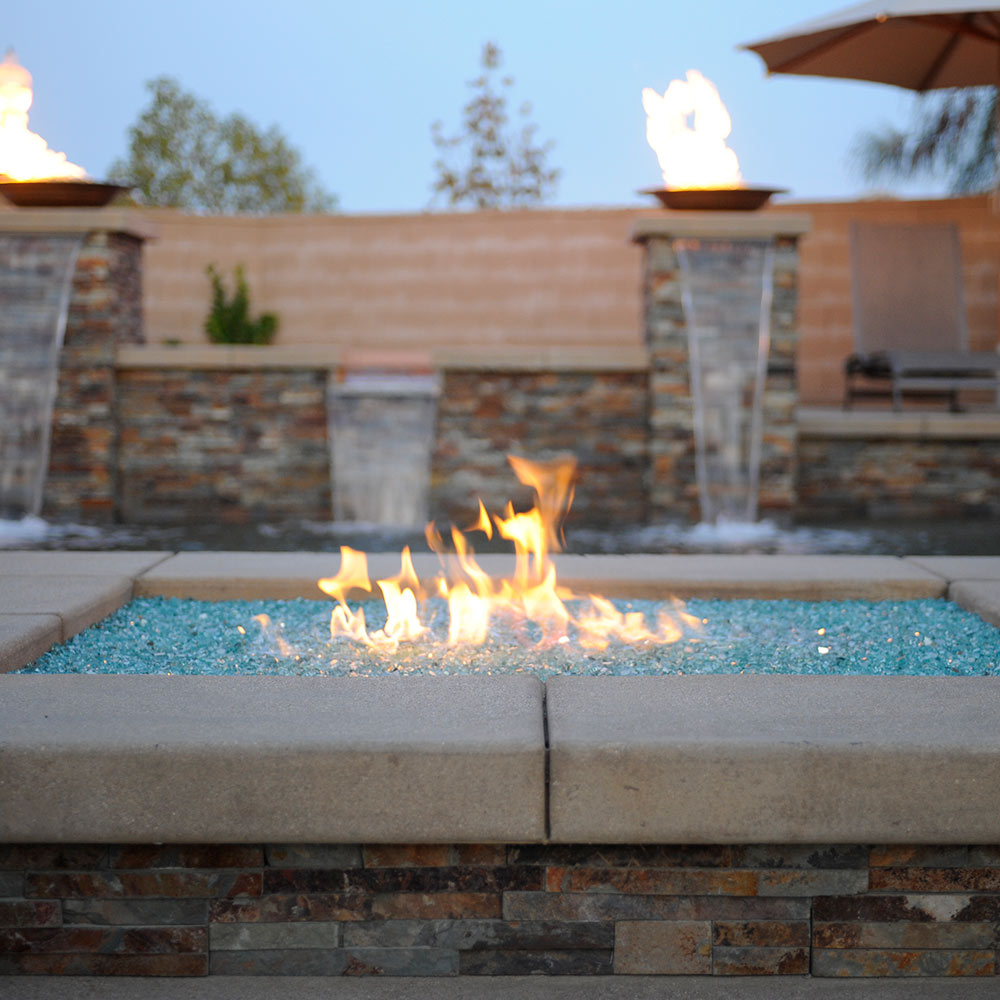 American Fire Glass 1/2-Inch Classic Fire Glass, 10-Pounds, Azuria