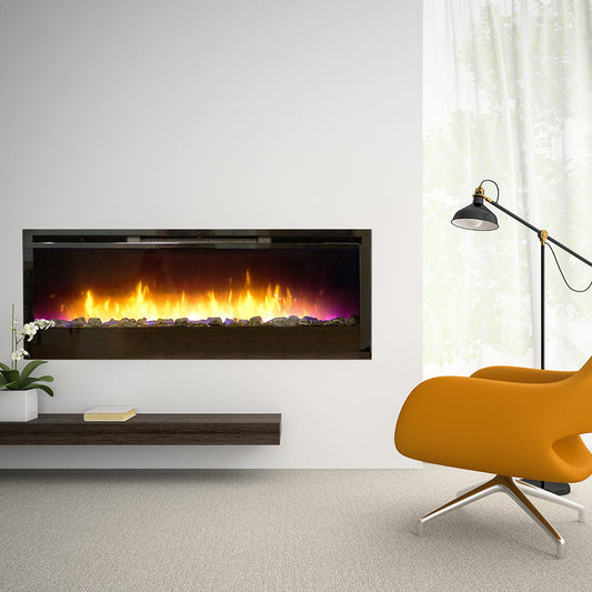 Empire Nexfire 50-Inch Linear Electric Fireplace with LED Lights, Valve and Crushed Glass - EBL50