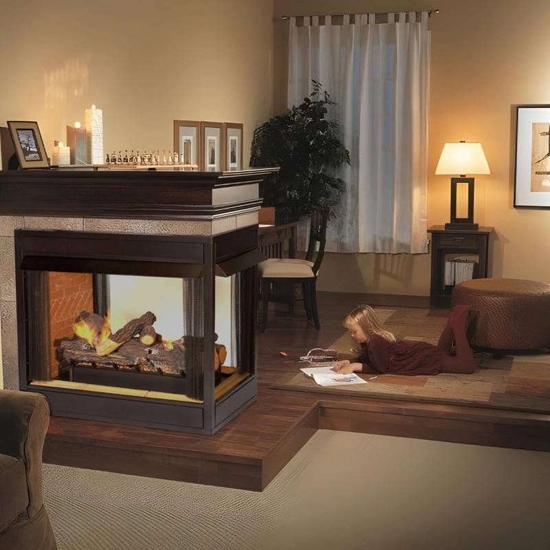 Empire Breckenridge Premium 36" Peninsula See-Through Vent Free Gas Fireplace | Flush Front