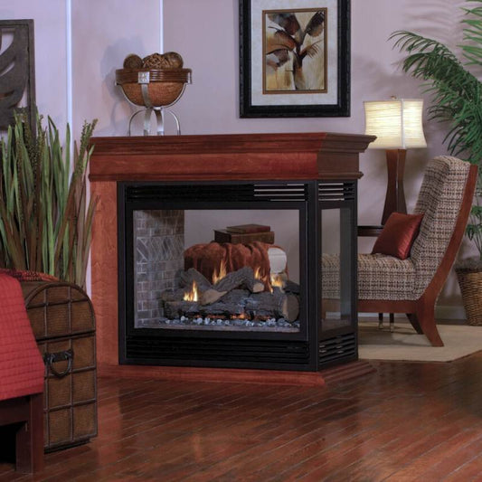 Empire Breckenridge Premium 36" Peninsula See-Through Vent Free Gas Fireplace with Louvers