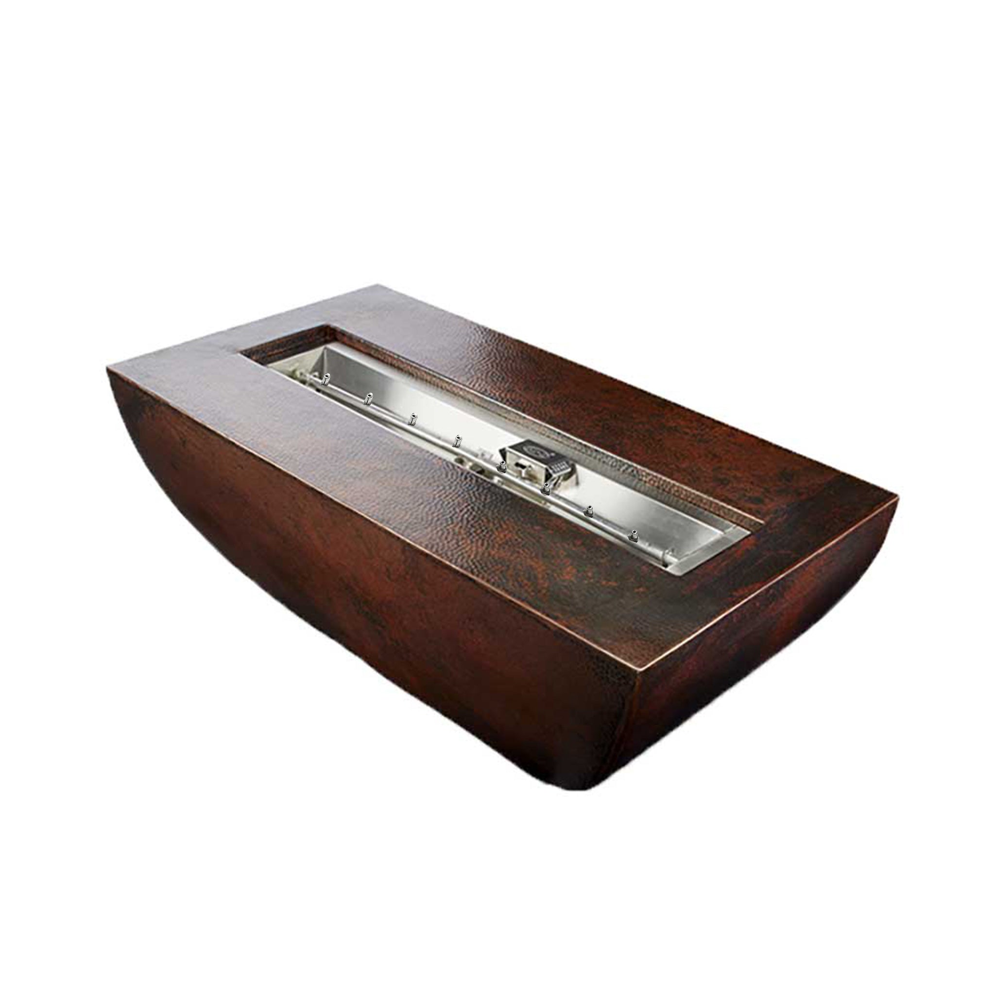 Hammered Copper Phoenix Trough Torpedo Fire Bowl 47" x 25" by HPC Fire