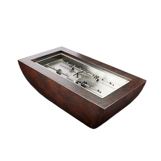 Hammered Copper Phoenix H-Burner Torpedo Fire Bowl 47" x 25" by HPC Fire