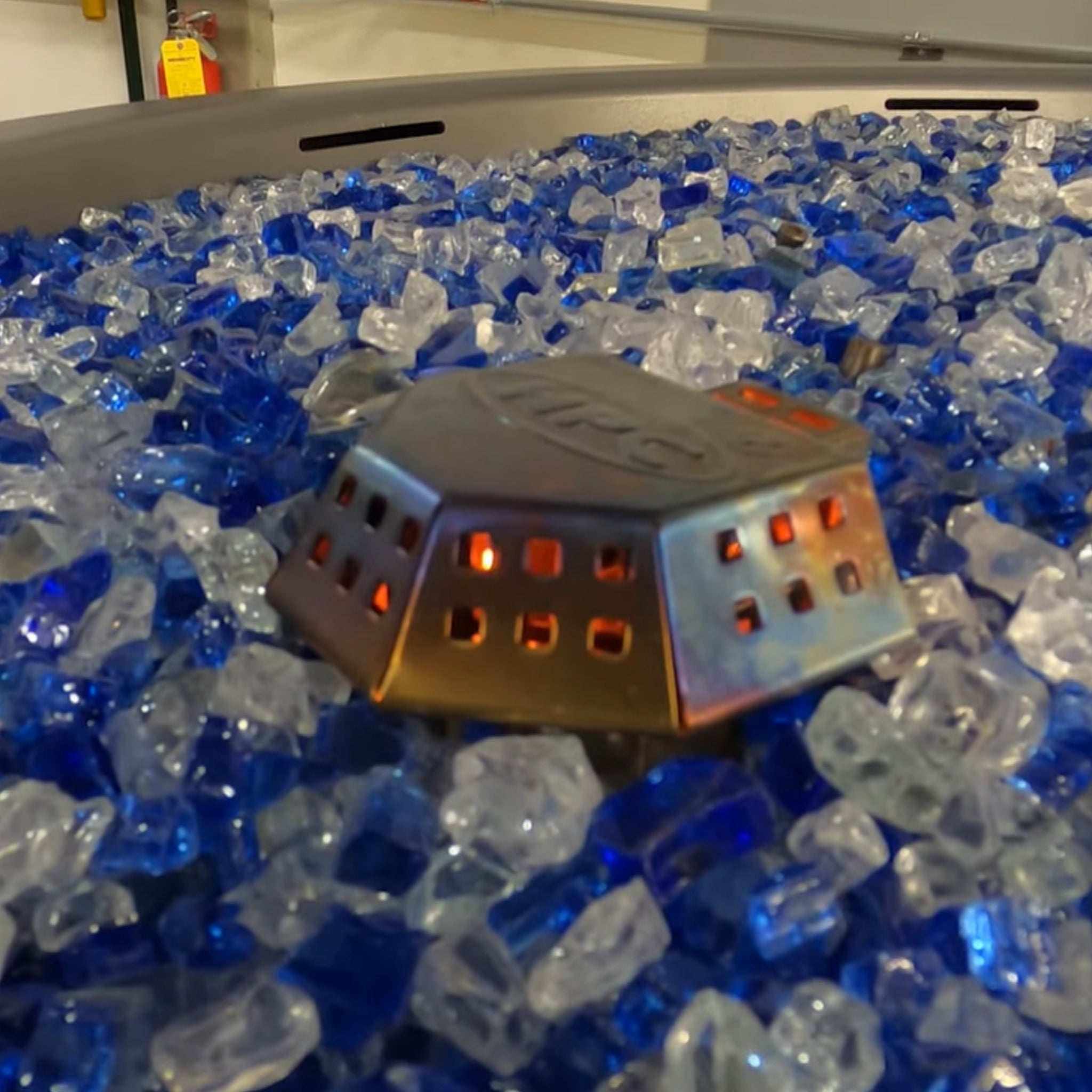 Sedona Hammered Copper Torpedo Fire Bowl 40" by HPC Fire