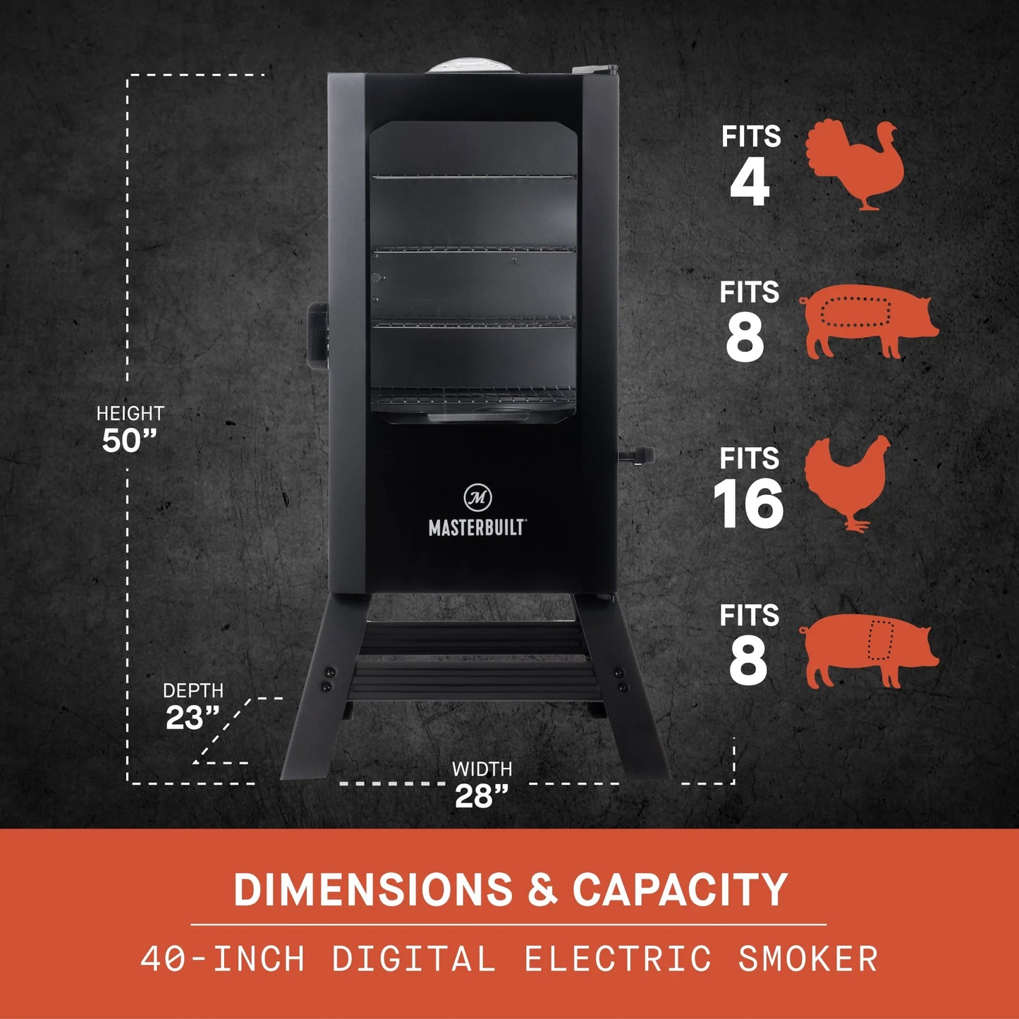 Masterbuilt 40-Inch Digital Electric Smoker with Window and Legs