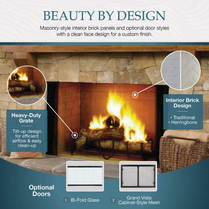 Majestic Biltmore 42" Radiant Wood Burning Fireplace | SB80, SB80HB