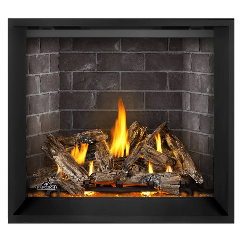 Napoleon Elevation X 42" Direct Vent Fireplace with Black Illusion Glass and Birch Log Set