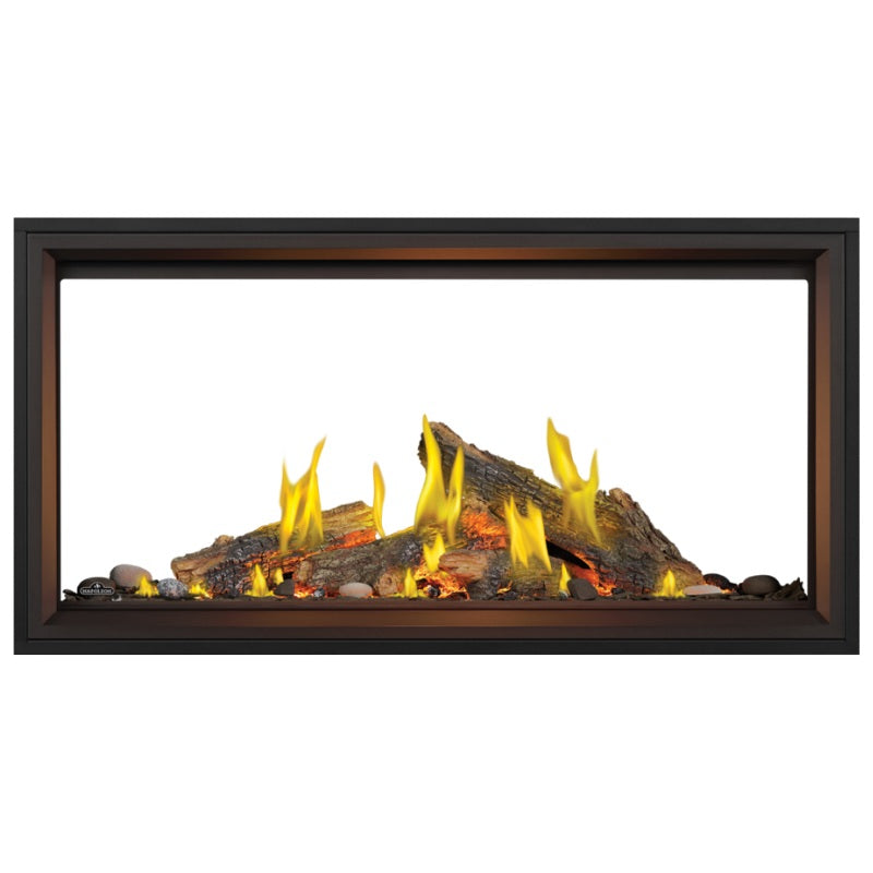 Napoleon Tall Vector with Luminous Logs 50" See-Through Direct Vent Linear Gas Fireplace