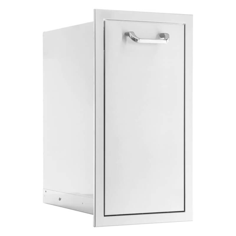 BBQ Generals Elite Series 13-Inch Stainless Steel Narrow Roll-Out Trash Drawer - Traditional