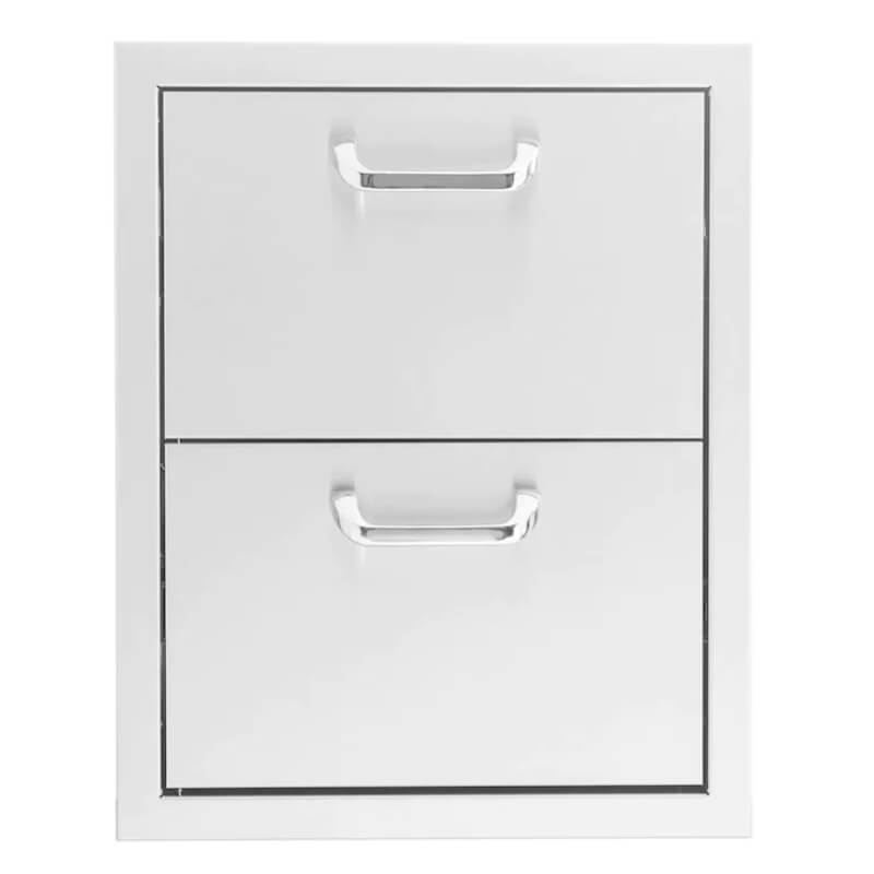 BBQ Generals Elite Series 16-Inch Stainless Steel Double Access Drawer - Traditional