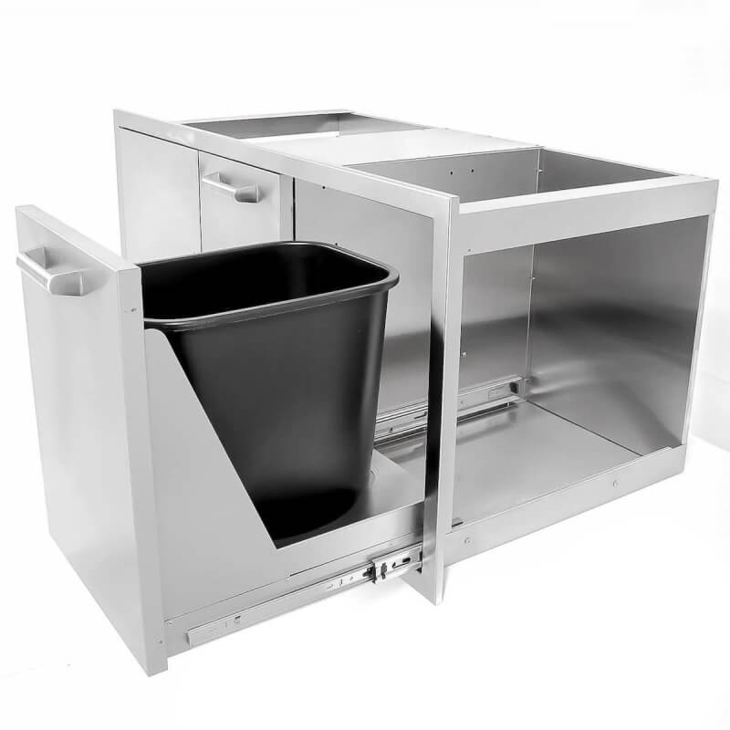 BBQ Generals Elite Series 42-Inch Door, Double Drawer w/ Trash Roll-Out Combo