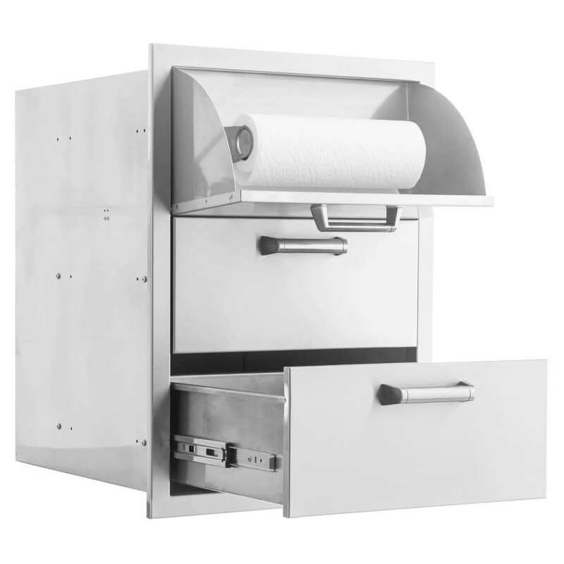 BBQ Generals Elite Series 16-Inch Stainless Steel Triple Drawer w/ Paper Towel Holder