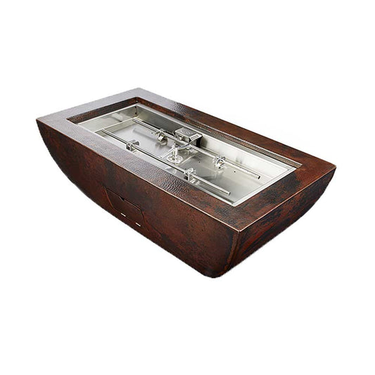 Hammered Copper Phoenix H-Burner Fire Bowl 47" x 25" by HPC Fire