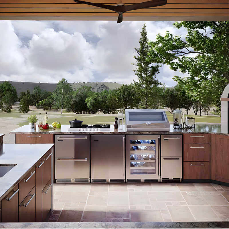 Perlick 24-Inch 5.0 Cu. Ft. Signature Series Stainless Steel Drawer Outdoor Freezer with Lock - HP24FO-4-5DL