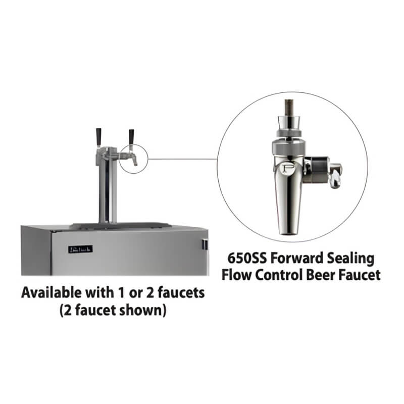 Perlick 24-Inch C-Series Panel Ready Single Tap Outdoor Beverage Dispenser w/ Lock - HC24TO-4-2