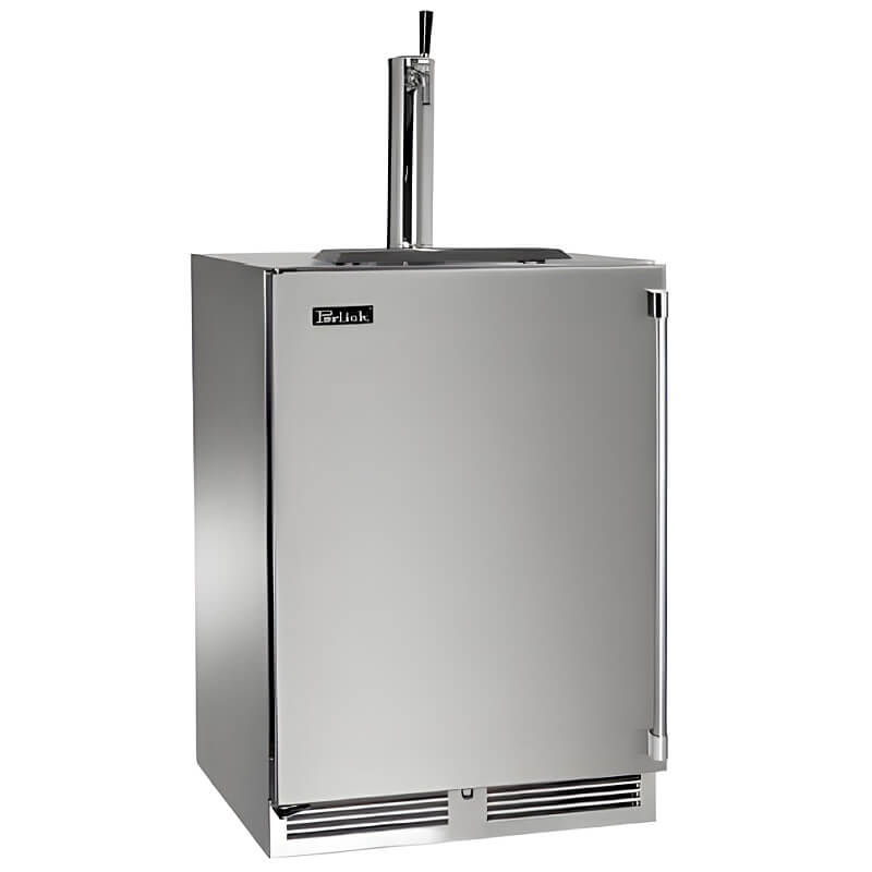 Perlick 24-Inch Signature Series Stainless Steel Single Tap Outdoor Beverage Dispenser w/ Lock - HP24TO-4-1