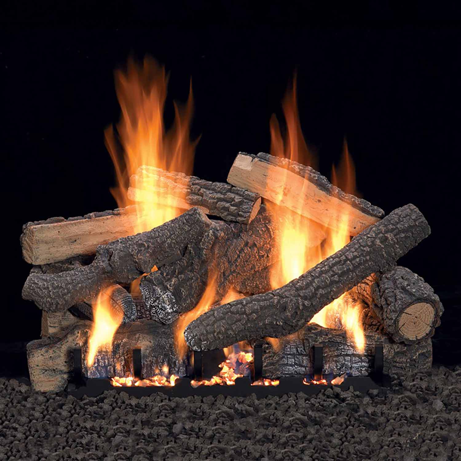 Empire Ponderosa Vented Refractory Complete Fireplace Gas Log Set – BBQ
