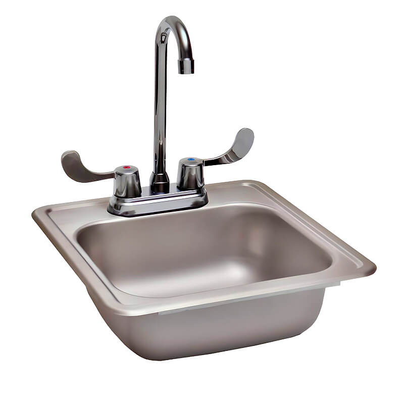 RCS 15 X 15 Outdoor Rated Stainless Steel Drop In Sink With Hot/Cold Faucet - RSNK1