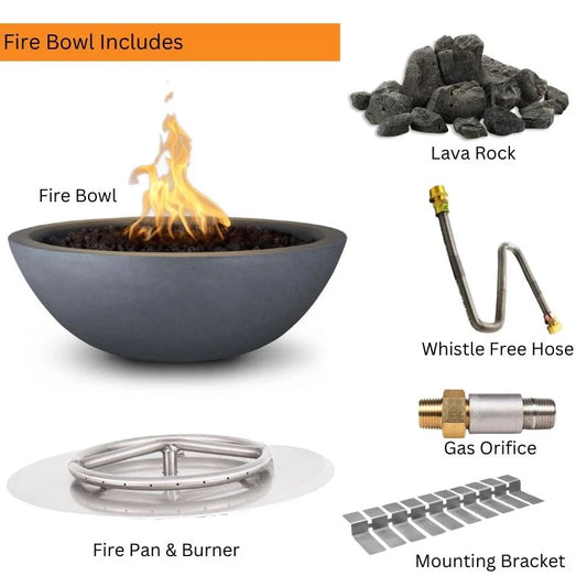 Sedona 33-Inch Concrete Round Fire Bowl