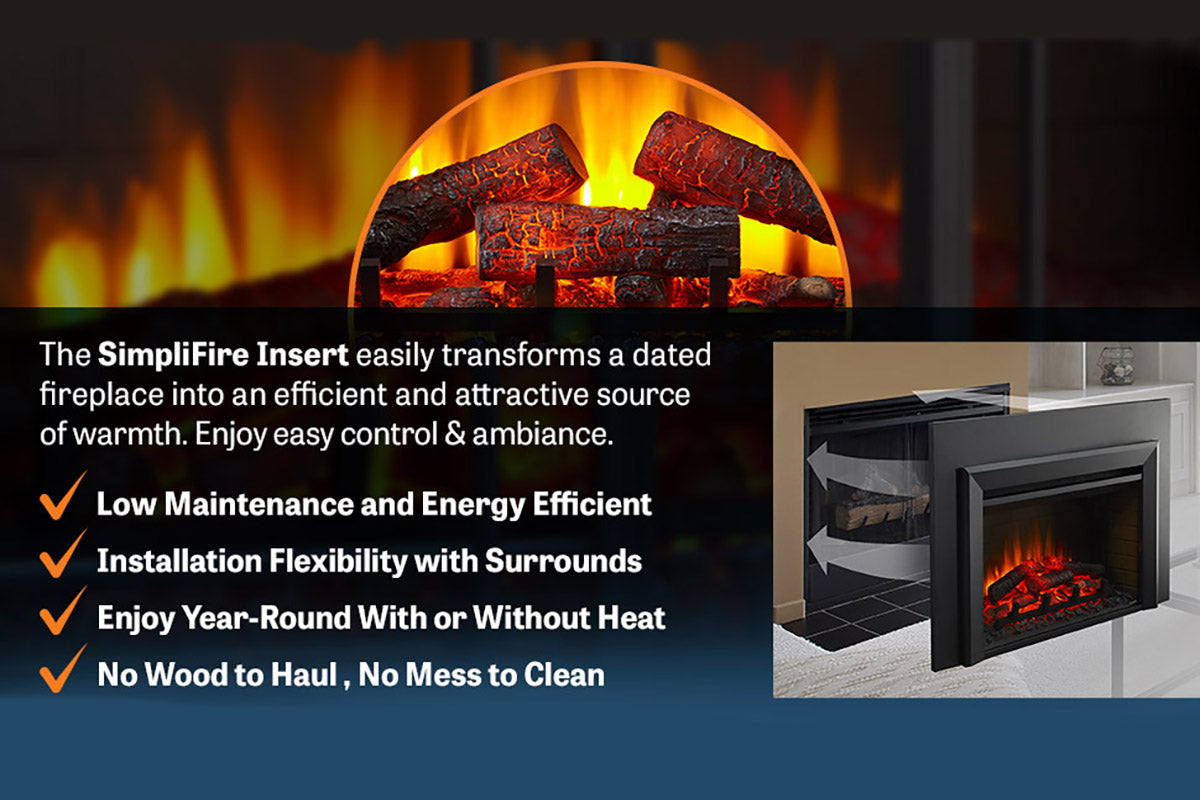 SimpliFire 30" Electric Fireplace Insert
