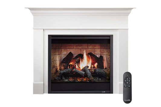 SimpliFire Inception 36" Virtual Fireplace | Wescott Mantel Package | Folio Front