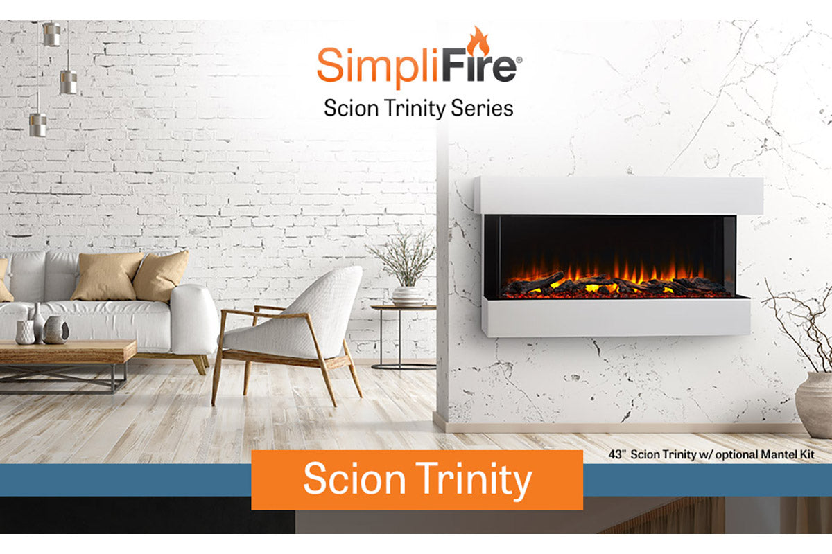SimpliFire Scion Trinity 43" Multi-Side View Built In Electric Fireplace
