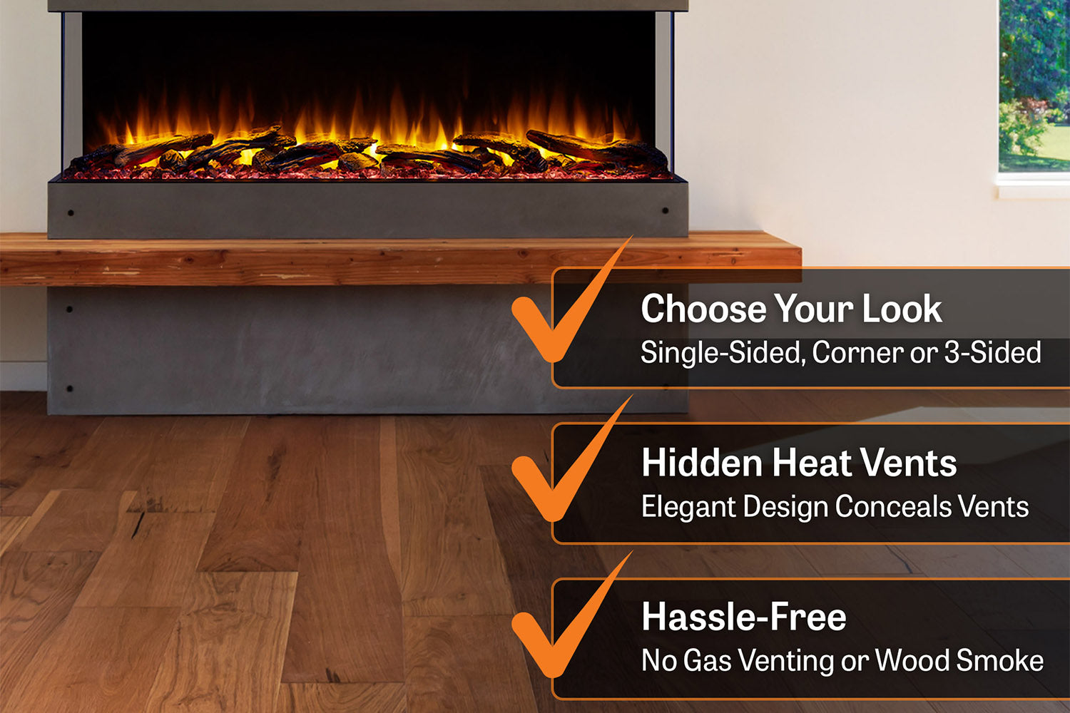 SimpliFire Scion Trinity 55" Multi-Side View Built In Electric Fireplace