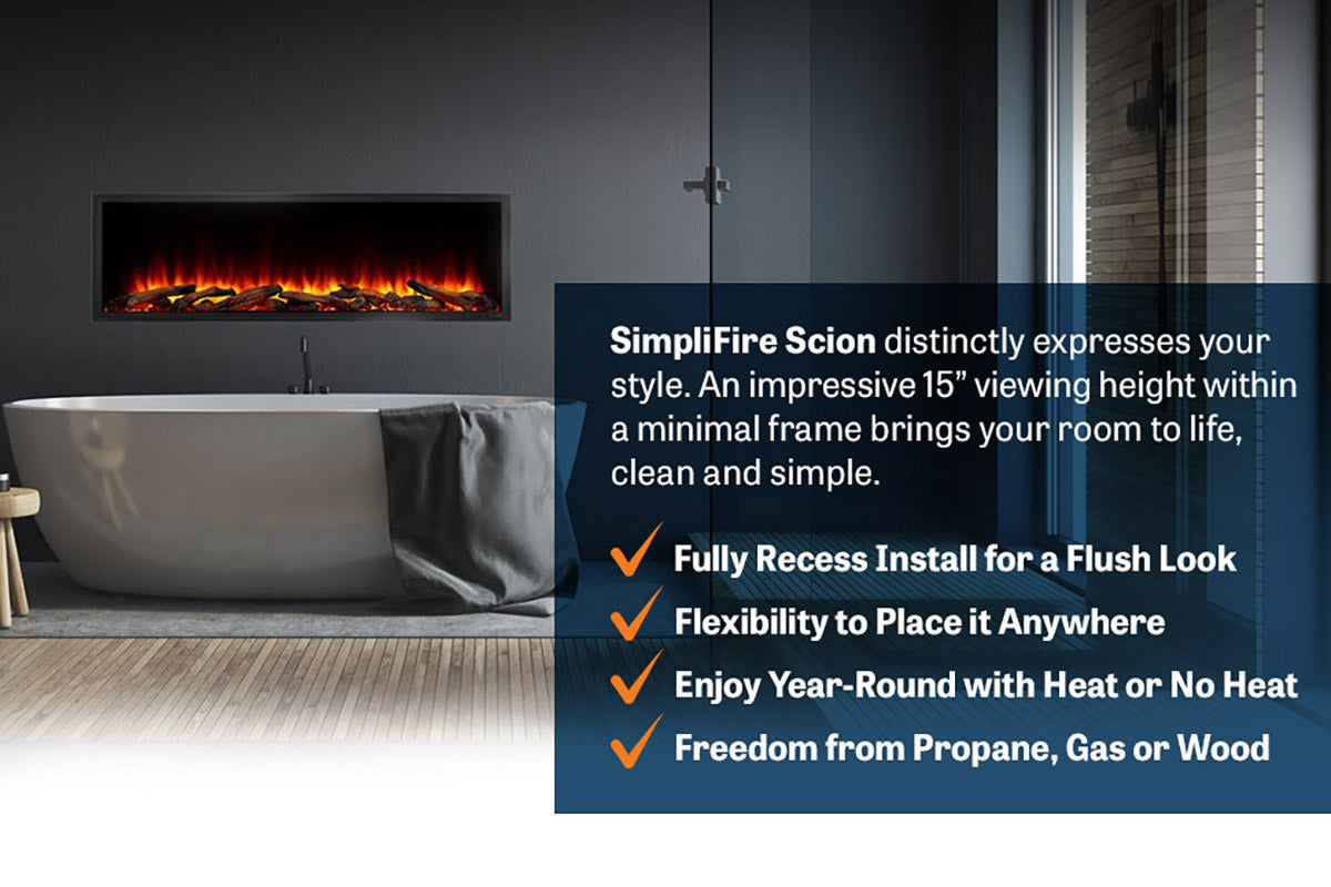 SimpliFire Scion 55'' Built-In Linear Electric Fireplace
