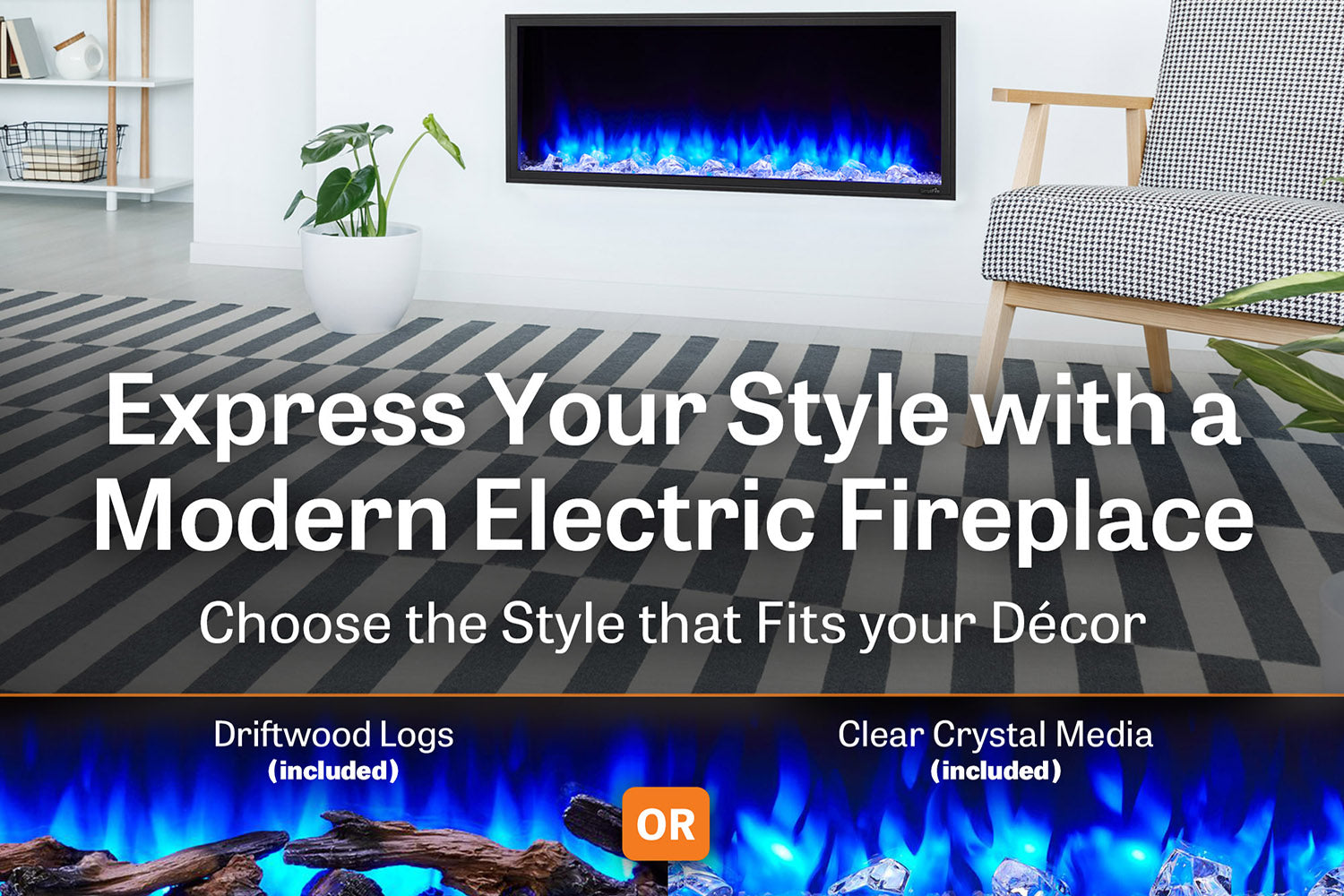 SimpliFire Scion 43'' Built-In Linear Electric Fireplace