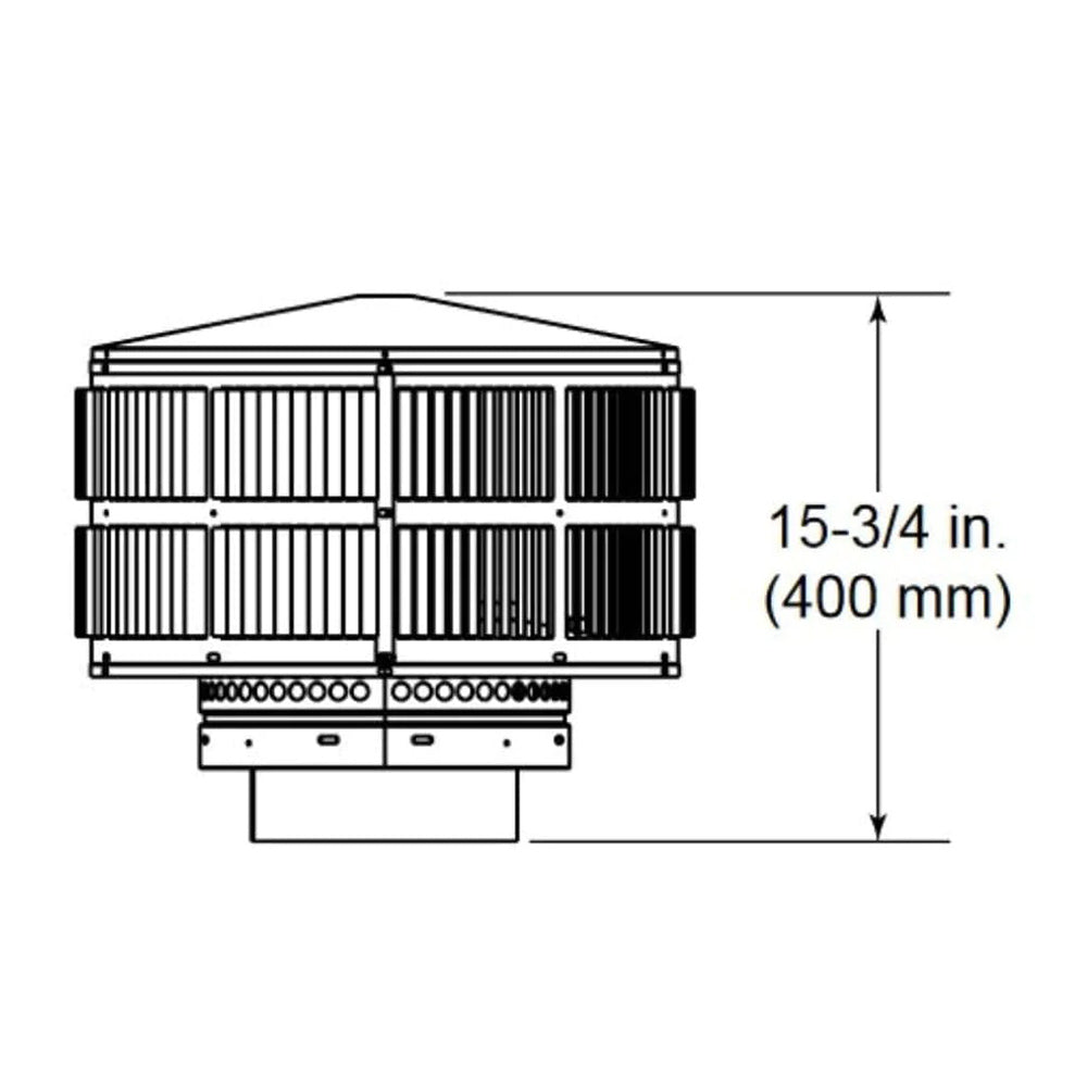 Majestic TR344 Round Termination Cap With Storm Collar