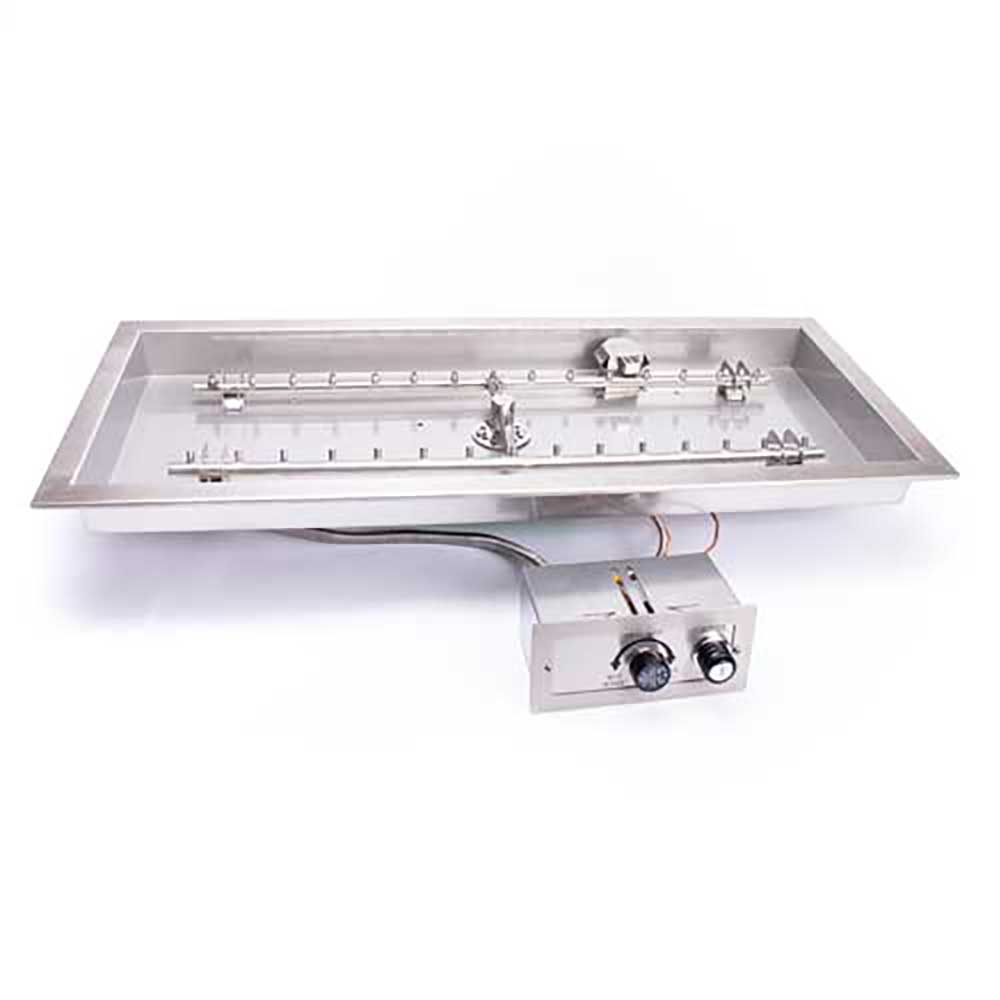 Rectangle Drop-In Torpedo Fire Pit H-Burner Kit Push Button Ignition by HPC Fire
