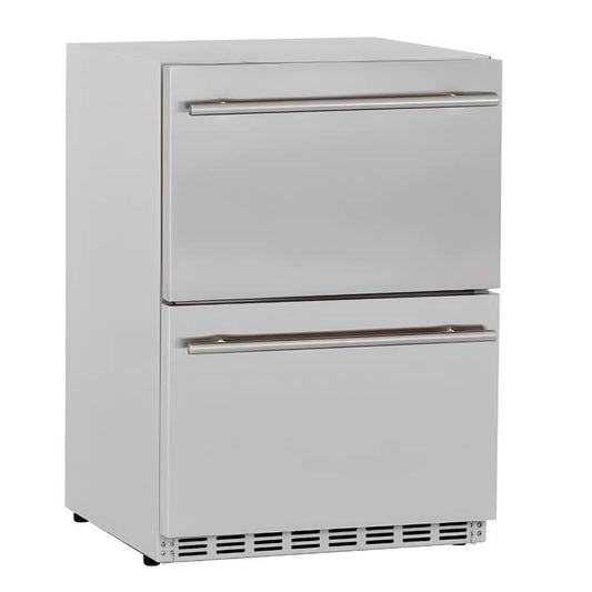 TrueFlame 24-Inch 5.3 Cu. Ft. Outdoor Rated Two Drawer Refrigerator - AMD-RFR-24D-R-A