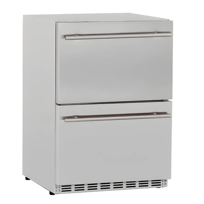 TrueFlame 24-Inch 5.3 Cu. Ft. Outdoor Rated Two Drawer Refrigerator - AMD-RFR-24D-R-A