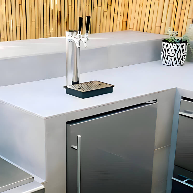 TrueFlame 24-Inch 6.6 Cu. Ft. Outdoor Rated Double Tap Kegerator - TF-RFR-24DK2