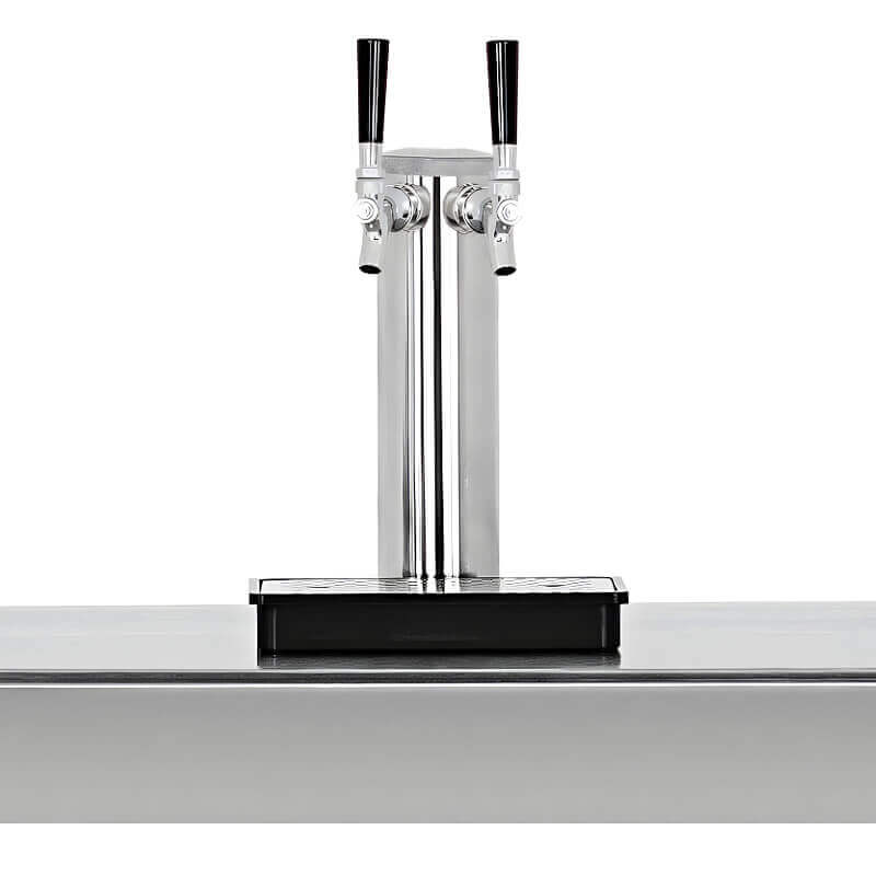 TrueFlame 24-Inch 6.6 Cu. Ft. Outdoor Rated Double Tap Kegerator - TF-RFR-24DK2