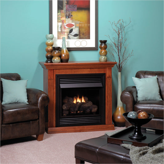 Empire Vail Vent-Free 26 Inch Fireplace with Contour Burner and Ceramic Log Set