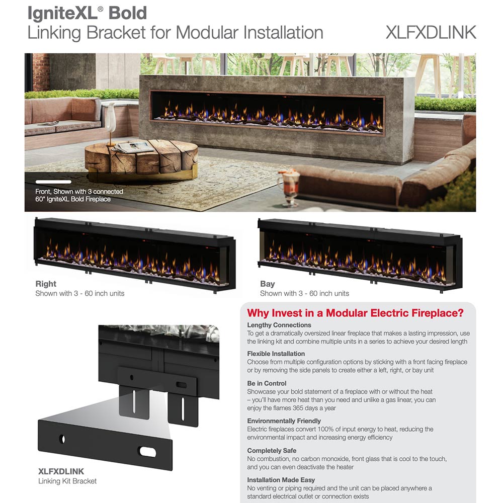 Dimplex IgniteXL Bold Linking Kit Bracket